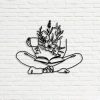DINOZOZO Coffee Floral Book Reading Line Art Custom Metal Signs