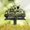 DINOZOZO Coffee Maker Coffee Lover Grave Marker Memorial Sign with Stake Sympathy Gifts for Loss of Loved One Custom Metal Signs