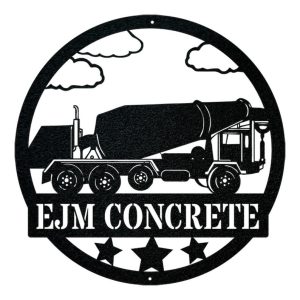 DINOZOZO Concrete Mixer Truck Construction Vehicle Business Custom Metal Signs2
