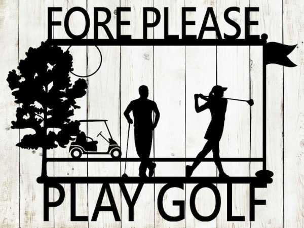 DINOZOZO Couple Golfing Golf Course Custom Metal Signs