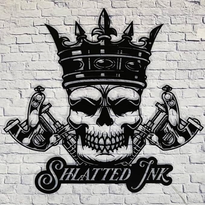 DINOZOZO Crown Skull Tattoo Death Head Tattoo Studio Business Custom Metal Signs