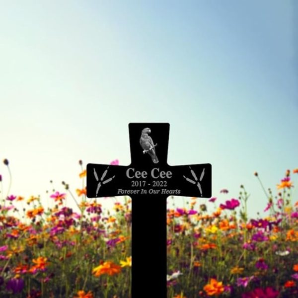 DINOZOZO Custom Bird Photo Forever in Our Heart Bird Grave Marker Garden Stakes Bird Memorial Gift Custom Metal Signs