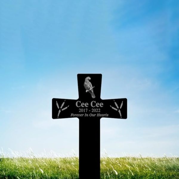 DINOZOZO Custom Bird Photo Forever in Our Heart Bird Grave Marker Garden Stakes Bird Memorial Gift Custom Metal Signs