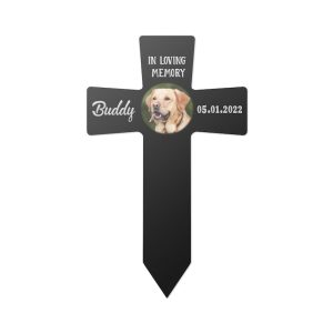 DINOZOZO Custom Dog Cat Photo In Loving Memory Of Pet Grave Marker Garden Stakes Pet Memorial Gift Custom Metal Signs2