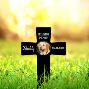 DINOZOZO Custom Dog Cat Photo In Loving Memory Of Pet Grave Marker Garden Stakes Pet Memorial Gift Custom Metal Signs3