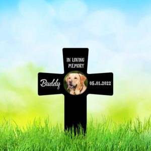 DINOZOZO Custom Dog Cat Photo In Loving Memory Of Pet Grave Marker Garden Stakes Pet Memorial Gift Custom Metal Signs4