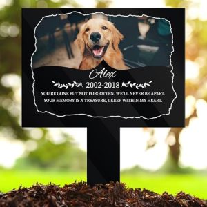DINOZOZO Custom Dog Cat Photo Keepsake Garden Decor Pet Grave Marker Garden Stakes Pet Memorial Gift Custom Metal Signs