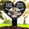 DINOZOZO Custom Dog Cat Photo No Longer By My Side Floral Pet Grave Marker Garden Stakes Pet Memorial Gift Custom Metal Signs