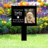 DINOZOZO Custom Dog Cat Photo No Longer by My Side Pet Grave Marker Garden Stakes Pet Memorial Gift Custom Metal Signs