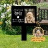 DINOZOZO Custom Dog Cat Photo No Longer by My Side Pet Grave Marker Garden Stakes Pet Memorial Gift Custom Metal Signs4
