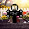 DINOZOZO Custom Dog Cat Photo Pet Bone Shape Pet Grave Marker Garden Stakes Pet Memorial Gift Custom Metal Signs4