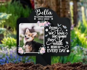DINOZOZO Custom Dog Cat Photo Pet Grave Marker Garden Stakes Pet Memorial Gift Custom Metal Signs2