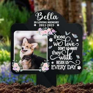 DINOZOZO Custom Dog Cat Photo Pet Grave Marker Garden Stakes Pet Memorial Gift Custom Metal Signs2