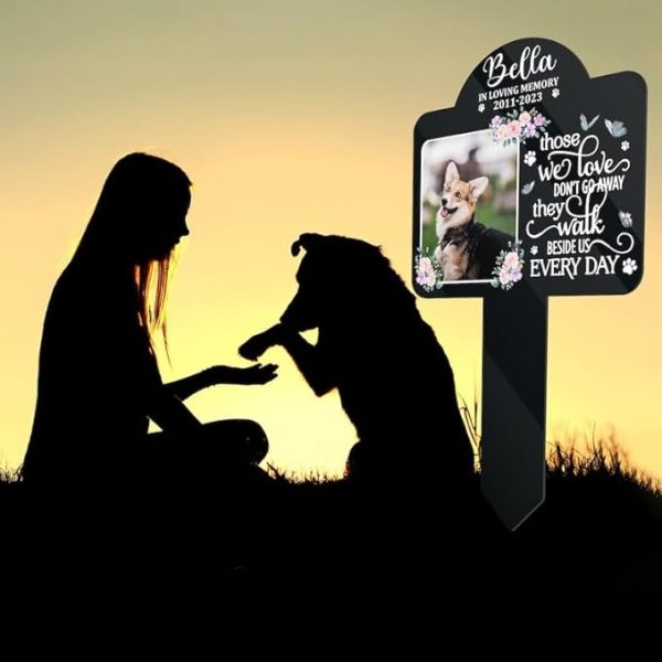 DINOZOZO Custom Dog Cat Photo Pet Grave Marker Garden Stakes Pet Memorial Gift Custom Metal Signs