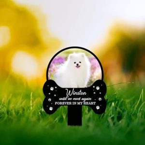 DINOZOZO Custom Dog Cat Photo Until We Meet Again Pet Grave Marker Garden Stakes Dog Cat Pet Memorial Gift Custom Metal Signs2