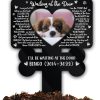 DINOZOZO Custom Dog Photo Waiting At The Door Dog Bone Dog Grave Marker Garden Stakes Dog Memorial Gift Custom Metal Signs