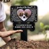 DINOZOZO Custom Dog Photo Waiting At The Door Dog Bone Dog Grave Marker Garden Stakes Dog Memorial Gift Custom Metal Signs2