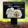 DINOZOZO Custom Dog Photo Your Pawprints Are Forever In Our Hearts Dog Grave Marker Garden Stakes Dog Memorial Gift Custom Metal Signs