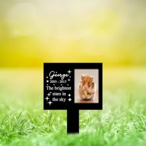DINOZOZO Custom Hamster Photo The Brightest Stars in The Sky Hamster Grave Marker Garden Stakes Hamster Memorial Gift Custom Metal Signs5