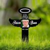 DINOZOZO Custom Photo Cross In The Arms Of Angel Mom Dad Grave Marker Memorial Stake Sympathy Gifts Custom Metal Signs
