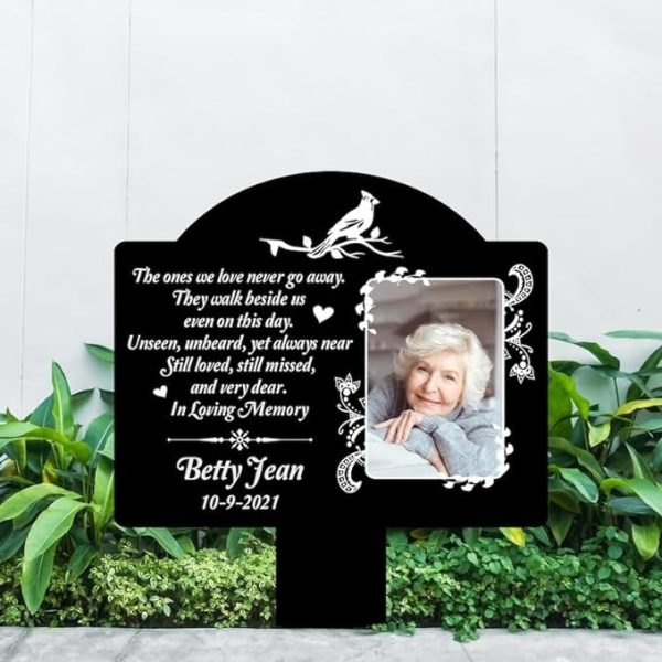 DINOZOZO Custom Photo Grave Marker In Loving Memory Memorial Stake Sympathy Gifts Custom Metal Signs