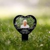 DINOZOZO Custom Photo Heart Shape Grave Marker Forever In My Heart Memorial Stake Sympathy Gifts Custom Metal Signs