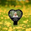 DINOZOZO Custom Photo Heart Shape Grave Marker Forever In My Heart Memorial Stake Sympathy Gifts Custom Metal Signs4