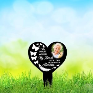 DINOZOZO Custom Photo Ill Hold You In My Heart Grave Marker Memorial Stake Sympathy Gifts Custom Metal Signs2 1