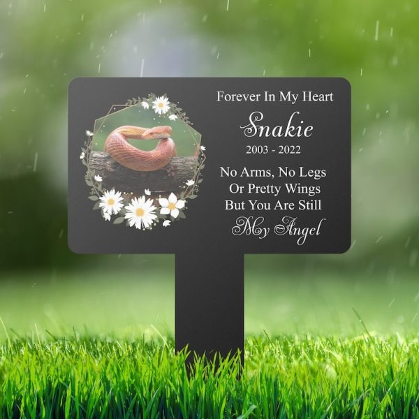 DINOZOZO Custom Snake Photo Forever In My Heart Snake Grave Marker Garden Stakes Snake Memorial Gift Custom Metal Signs