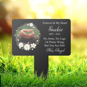 DINOZOZO Custom Snake Photo Forever In My Heart Snake Grave Marker Garden Stakes Snake Memorial Gift Custom Metal Signs4