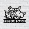 DINOZOZO Cute Cat Playing Address Sign House Number Plaque Custom Metal Signs2