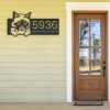 DINOZOZO Cute Peeking Birman Cat Address Sign House Number Plaque Custom Metal Signs3