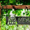 DINOZOZO Cute Peeking British Longhair Cat Address Sign House Number Plaque Custom Metal Signs2