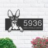 DINOZOZO Cute Peeking Cornish Rex Cat Address Sign House Number Plaque Custom Metal Signs 1