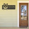 DINOZOZO Cute Peeking Holy Burma Cat Address Sign House Number Plaque Custom Metal Signs3