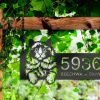 DINOZOZO Cute Peeking Ragdoll Cat Address Sign House Number Plaque Custom Metal Signs2