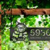 DINOZOZO Cute Peeking Somali Cat Address Sign House Number Plaque Custom Metal Signs2