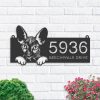 DINOZOZO Cute Peeking Sphynx Cat Address Sign House Number Plaque Custom Metal Signs
