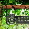 DINOZOZO Cute Peeking Tortoiseshell Cat Address Sign House Number Plaque Custom Metal Signs2