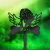 DINOZOZO Dachshund Dog Grave Marker Garden Stakes Dog Memorial Gift Cemetery Decor Custom Metal Signs