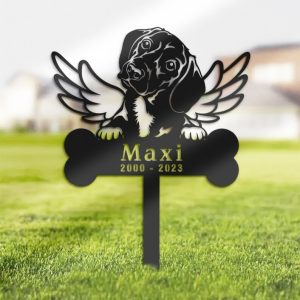 DINOZOZO Dachshund Dog Grave Marker Garden Stakes Dog Memorial Gift Cemetery Decor Custom Metal Signs2