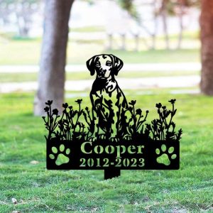 DINOZOZO Dalmatian Dog Grave Marker Garden Stakes Dog Sympathy Gift Cemetery Decor Memorial Custom Metal Signs4