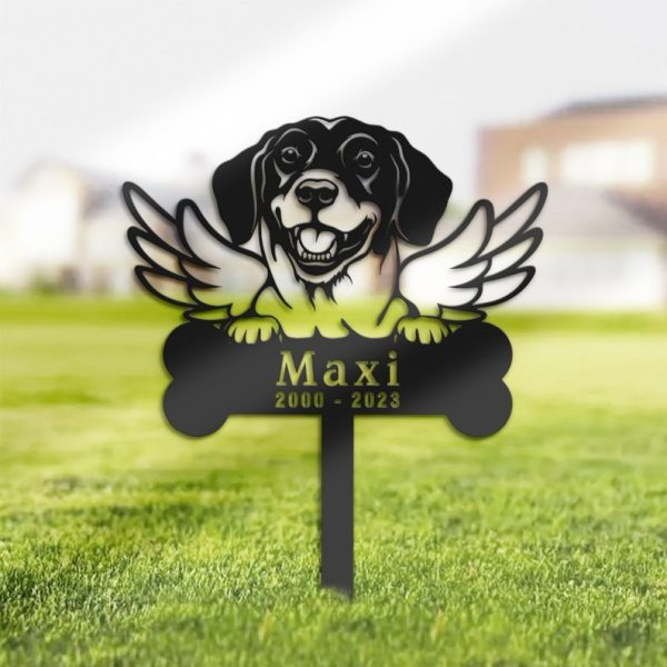 DINOZOZO Danish Dachsbracke Dog Grave Marker Garden Stakes Dog Memorial Gift Cemetery Decor Custom Metal Signs
