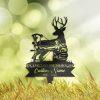 DINOZOZO Deer Bow Hunting Hunter Grave Marker Memorial Sign with Stake Sympathy Gifts for Loss of Loved One Custom Metal Signs