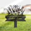 DINOZOZO Dentist Grave Marker Memorial Sign with Stake Sympathy Gifts for Loss of Loved One Custom Metal Signs2