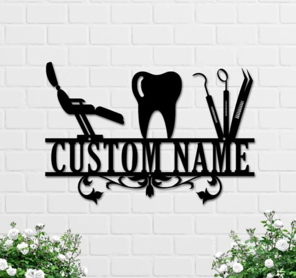 DINOZOZO Dentist Tooth Business Custom Metal Signs