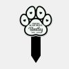 DINOZOZO Dog Paw Forever In Our Hearts Dog Grave Marker Garden Stakes Dog Memorial Gift Custom Metal Signs