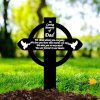 DINOZOZO Dove Cross In Loving Memory of Mom Dad Grave Marker Memorial Stake Sympathy Gifts Custom Metal Signs
