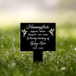 DINOZOZO Dragonflies Appear When Angels are Near Grave Marker Memorial Stake Sympathy Gifts Custom Metal Signs2