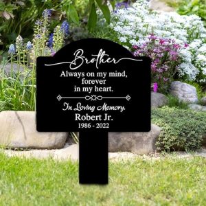 DINOZOZO Elegent Mom Dad Grave Marker In Loving Memory Memorial Stake Sympathy Gifts Custom Metal Signs